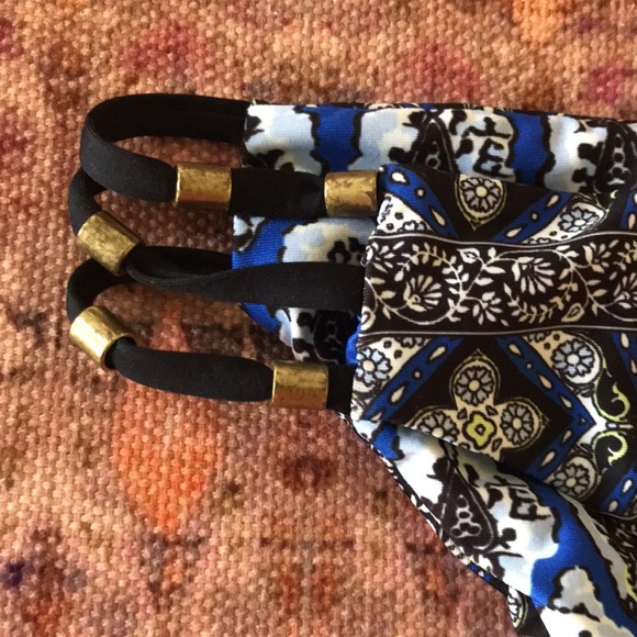 Geometric print bikini bottoms with beads no brand tag sz Small - Picture 2 of 4